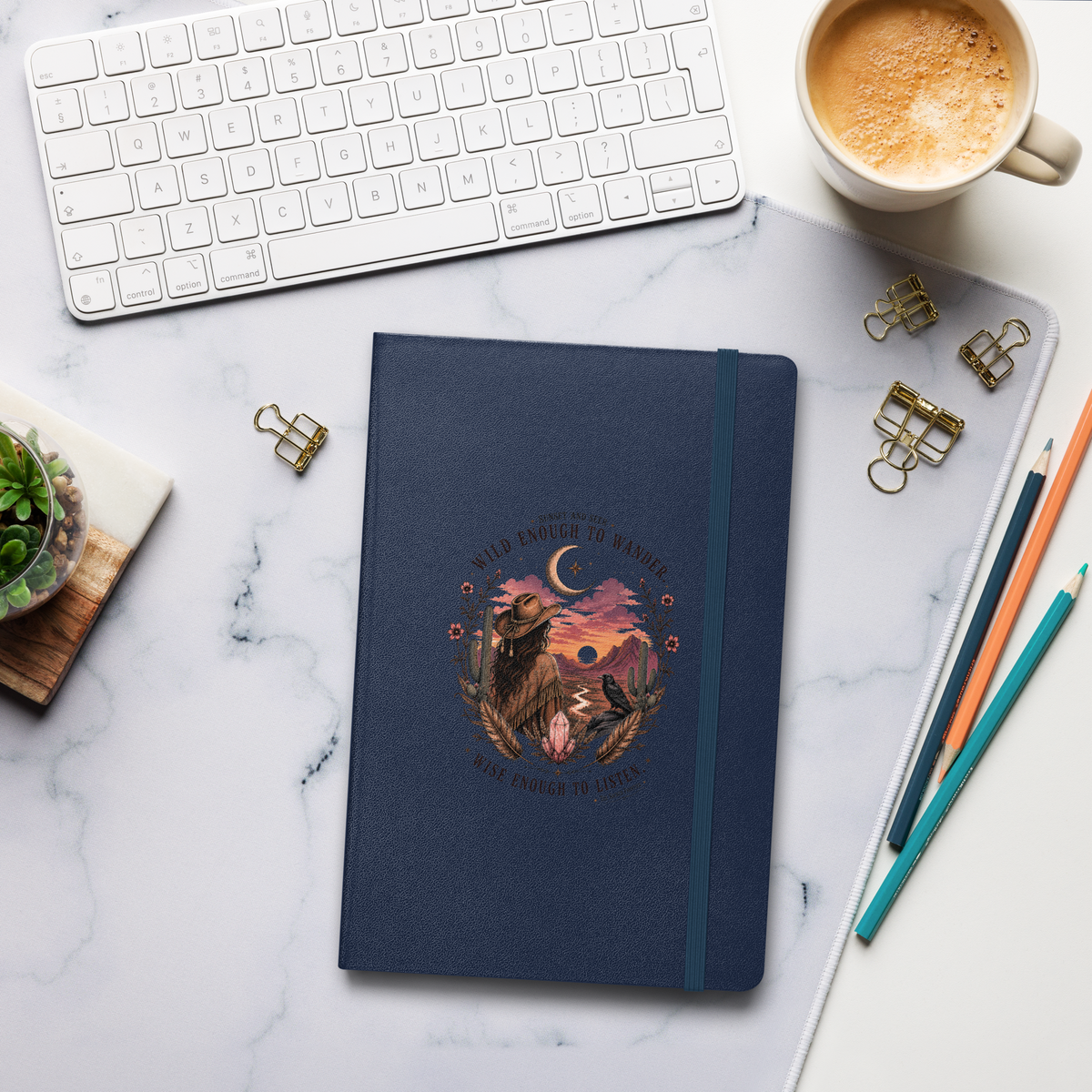 Wild & Wise Hardcover Bound Notebook; Sunset & Seer Collection